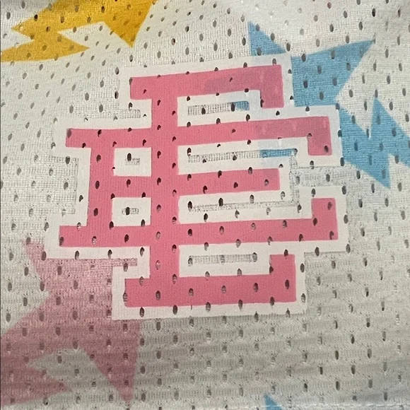 NWOT!!! ERIC EMANUEL X BAPE EE basic shorts, White Star Pattern Athletic Shorts - Picture 3 of 10